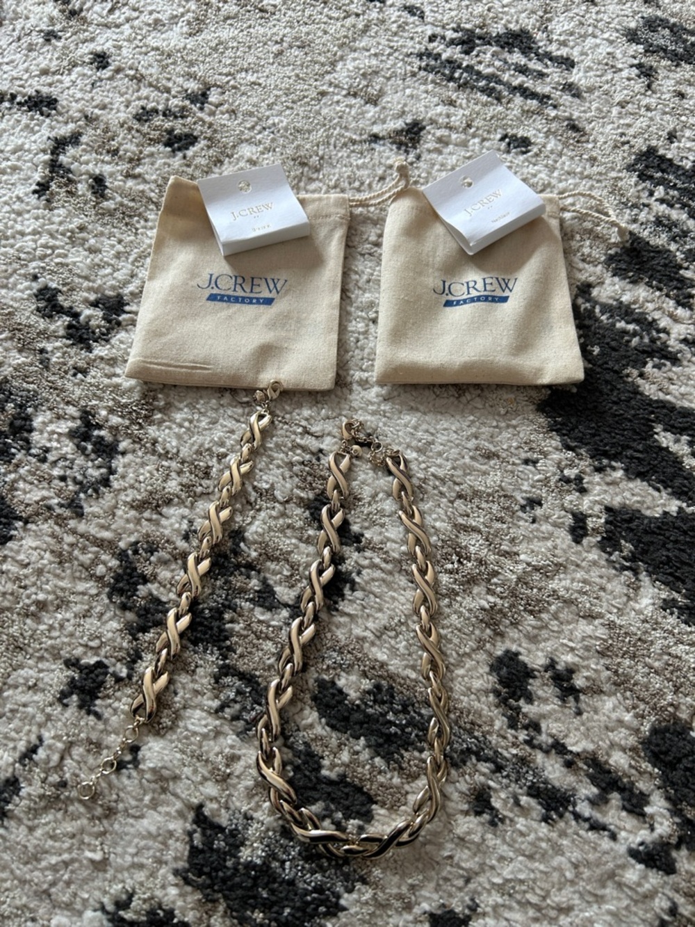 J. Crew Gold-Tone Braided Necklace and Bracelet Set